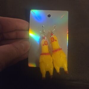 Yellow Chicken Earrings